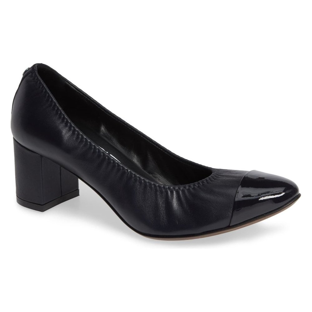 AGL Attilio Giusti Leombruni Cap Patent Toe Pump Shoes 8.5